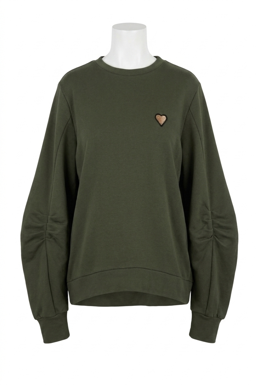 NEW EMILY LOVELOCK women's jemma sweatshirt in sea kelp